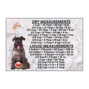 Schnauzer Dog Measuring Chart Magnet Kitchen Baking Guide
